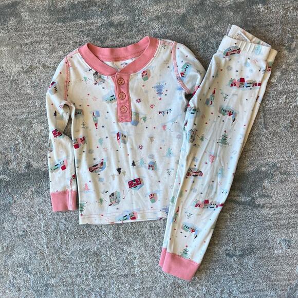 Hanna Andersson Christmas Town Long John Pajamas 90 cm 3T - Picture 11 of 11